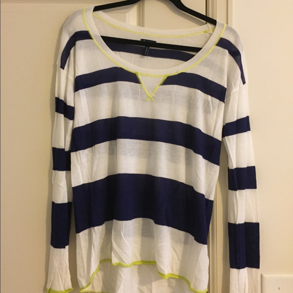 Splendid Navy/White Stripe Long Sleeve Top Size S